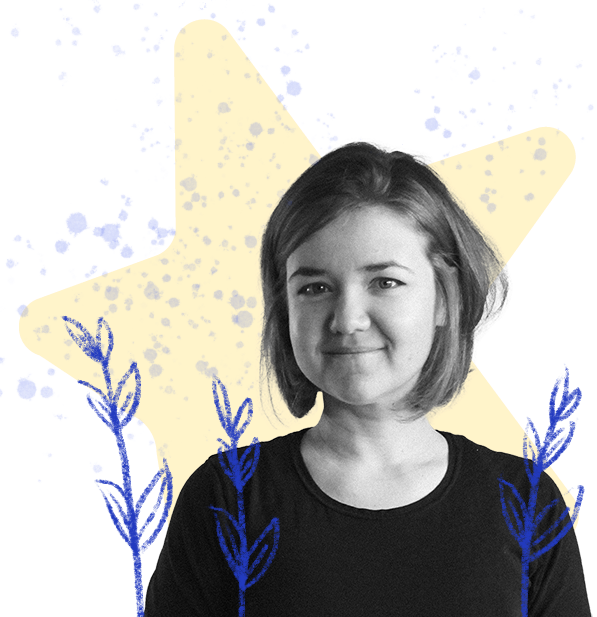 A picture of me - Venera Smilenova - with a star in the background